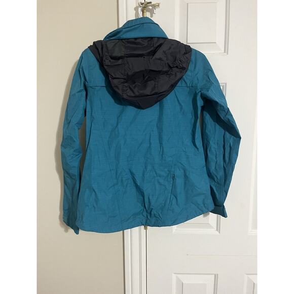 THE NORTH FACE Size S Nylon Hyvent Hooded Tibbedee Flamenco Blue Jacket EUC - Picture 2 of 12